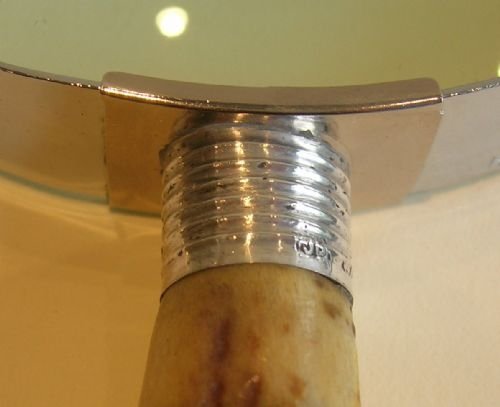 fig 1. Antique English Antler Horn & Sterling Silver Handled Magnifying Glass