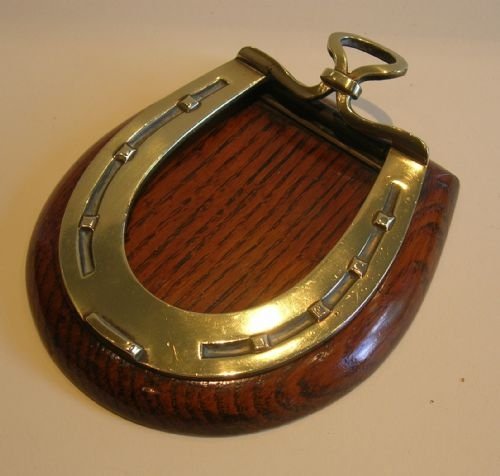 English Victorian Equestrian Oak & Brass Letter / Paper Clip C.1870