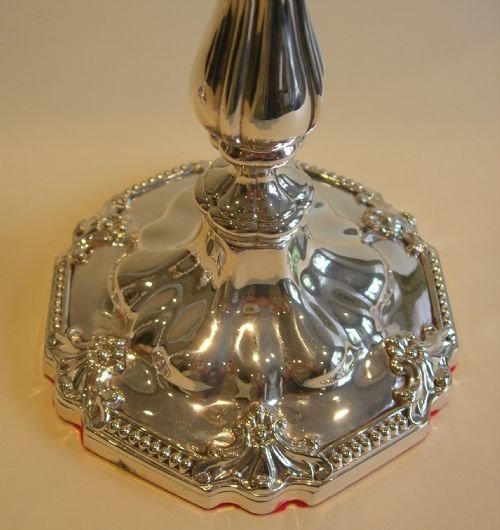 fig 1. Antique English Silver Plated Candlesticks c.1850
