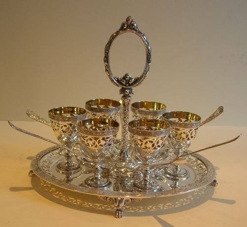 Antique English Egg Cruet for Six by Elkington & Company - 1903