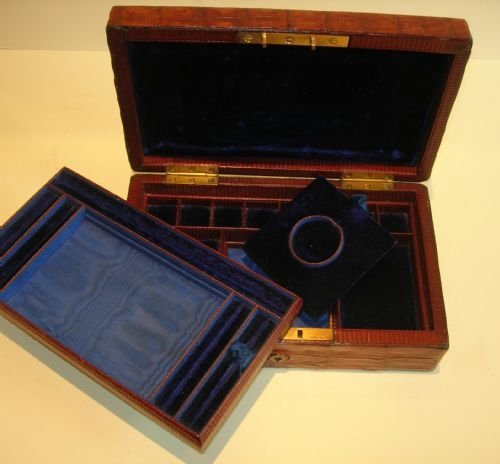 fig 1. Antique English Crocodile Jewelry Box c.1880