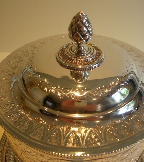 fig 1. Large Antique English Silver Plated Biscuit / Cookie Box by Atkin Brothers c. 1880