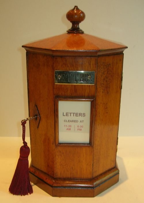 Rare and Spectacular Victorian English Postbox Formed Stationery Cabinet C.1880