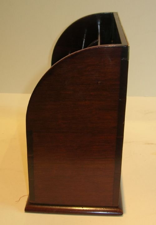 fig 1. Handsome Fan-Inlaid Mahogany Letter or Stationery Caddy c.1900