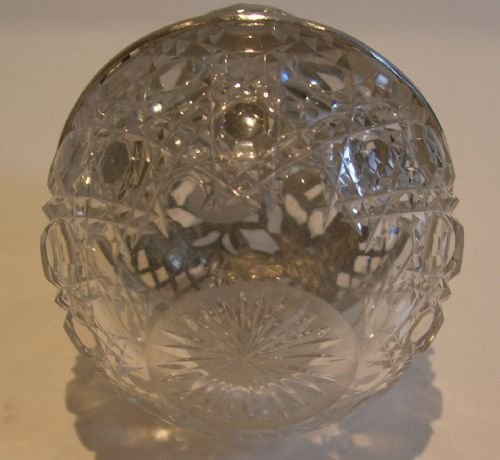 fig 2. Antique English Cut Crystal and Sterling Silver Perfume Bottle - Victorian