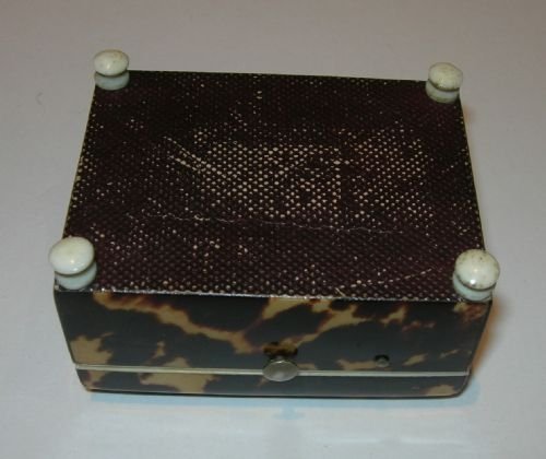 fig 2. Fabulous Antique Tortoiseshell Box - Reverse Painted - Great Exhibition 1851