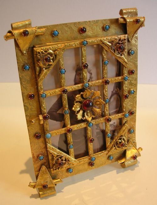 Magnificent Antique Gilt & Jewelled Photograph Frame C.1880