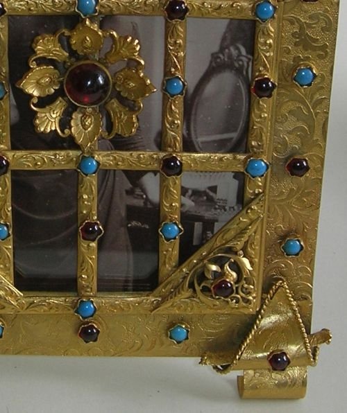 fig 1. Magnificent Antique Gilt & Jewelled Photograph Frame c.1880