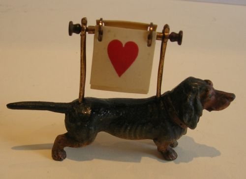 Antique English Figural Trumps Marker - Dog - Dachshund