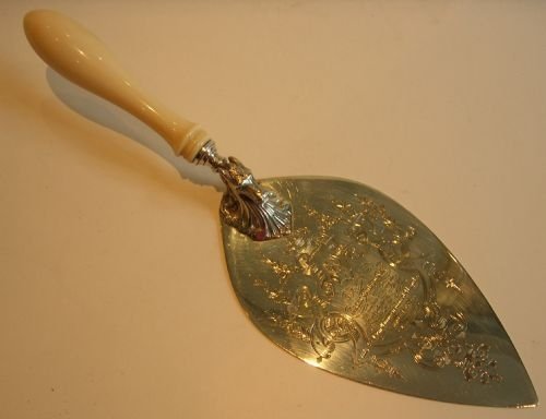 Large Ivory Handled Presentation Trowel - Horse's Head - Dated 1856