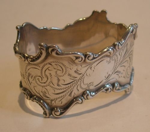 Highly Decorative Antique English Sterling Silver Napkin Ring - Edwardian