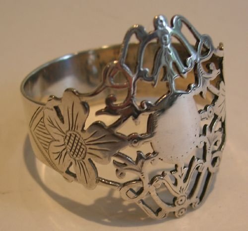 Stunning Pretty Antique English Sterling Silver Napkin Ring - Edwardian