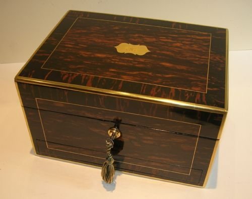 fig 1. Grand Antique English Calamander Jewelry Box c.1840