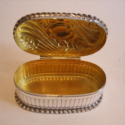 fig 1. Beautiful English Victorian Sterling Silver Trinket Box - Gilded Interior