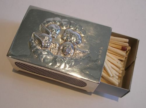 Sterling Silver Matchbox Cover - Reynold's Angels - 1918