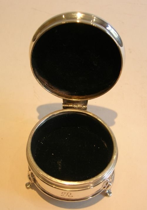 fig 2. Fabulous English Sterling Silver & Guilloche Enamel Jewelry / Trinket Box