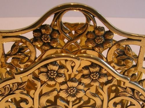 fig 1. Fabulous Antique English Art Nouveau Letter Rack or Holder - Sunflowers