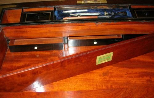 fig 2. Mammoth Brass Bound Writing Slope Signed J.J. Mechi - Full Provenance