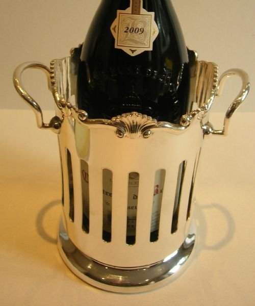 Antique English Silver Plated Wine or Champagne Bottle Holder C.1910