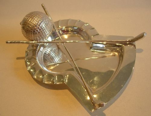 Antique English Novelty Golf Inkwell / Inkstand C.1890