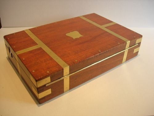 fig 2. Fabulous Brass Bound Military Style Mahogany Table Box c.1850