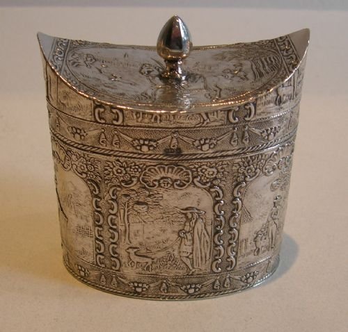 Antique Sterling Silver Tea Caddy - English Import Mark - Chester 1908