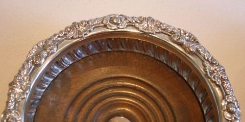 fig 1. Decorative Pair Antique English Sheffield Silver Plated Coasters c.1880