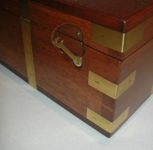 fig 1. Fabulous Large Brass Bound Military Style Mahogany Table Box c.1850