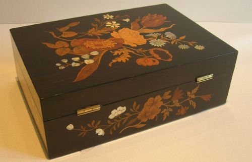 fig 2. Finest French Marquetry Inlaid Jewelry Box c.1850