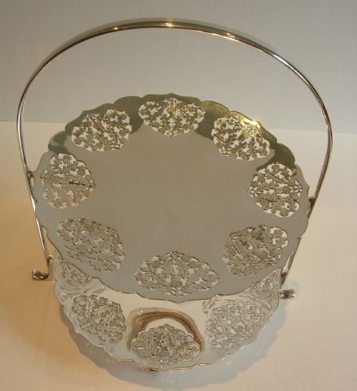 Antique English Silver Plated Two Tier Cake Stand - Oak Leaves & Acorns