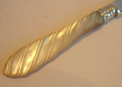 fig 1. English Sterling Silver & Mother of Pearl Letter Opener - 1914
