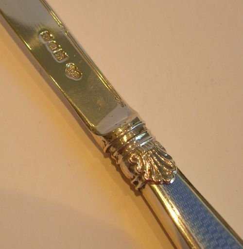 fig 1. English Sterling Silver and Guilloche Enamel Letter Opener - 1914