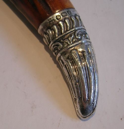 fig 1. Antique English Antler Horn & Sterling Silver Magnifying Glass