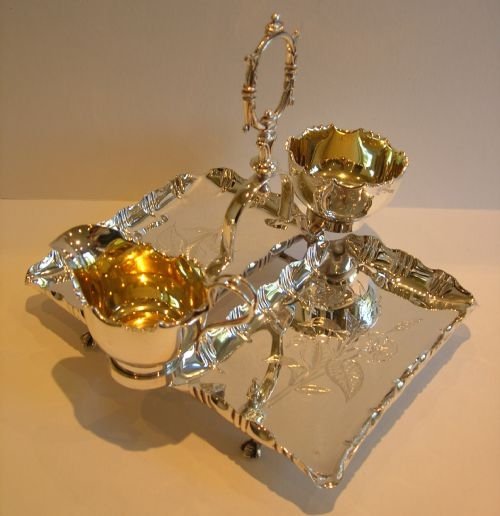Antique English Silver Plated Strawberry Set C.1890.