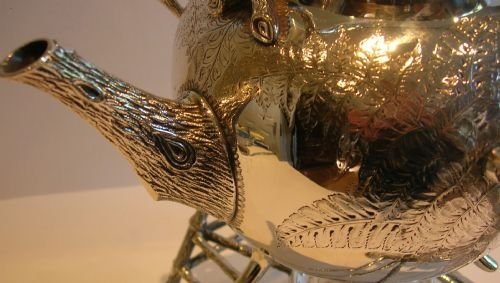 fig 1. Magnificent Antique English Silver Plated Spirit Kettle by Benetfink, London c.1880