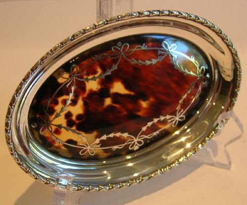 Sterling Silver & Tortoise Shell Trinket Tray by Mappin & Webb - 1915