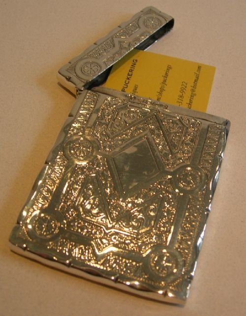 Rare Exeter Antique Sterling Silver Visiting Card Case - 1880
