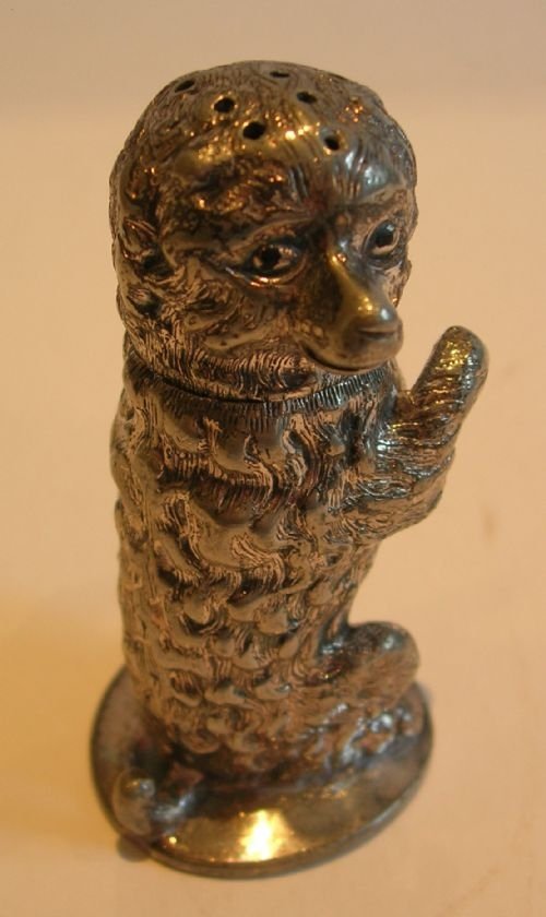 Antique English Figural Desk Sander - Poodle - Signed Atkin Brothers