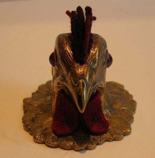fig 1. Rare Antique Figural Pen or Nib Wipe - Cockerel or Rooster c.1870