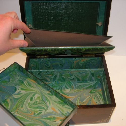 fig 2. William IV Mother of Pearl Inlaid Rosewood Jewelry Box c1830