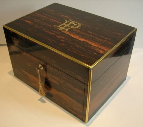 Exceptional Enormous Antique English Coromandel Jewelry Box C.1850