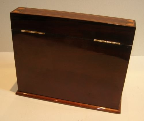fig 2. Antique English Fan Inlaid Stationery / Writing Box c. 1900 - Signed