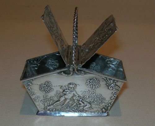 fig 1. Stunning Figural Sterling Silver Box - Cherubs - London Import 1893