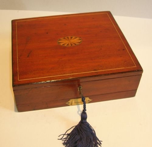 fig 2. Antique English Inlaid Mahogany Artist's Watercolour Box By Winsor & Newton