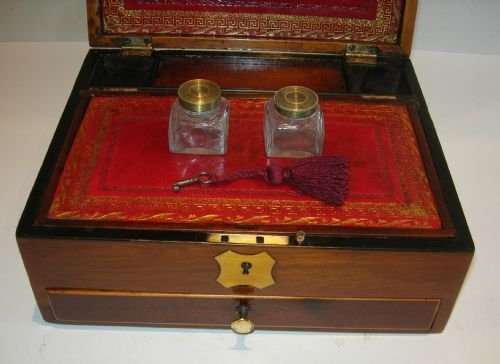 Georgian English Mahogany Writing Box with Secret Drawer C.1820