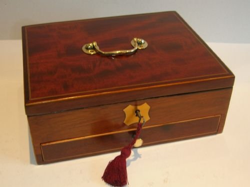 fig 1. Georgian English Mahogany Writing Box With Secret Drawer c.1820
