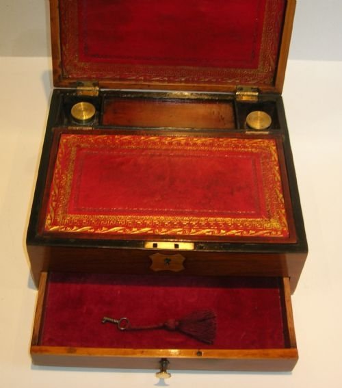 fig 3. Georgian English Mahogany Writing Box With Secret Drawer c.1820