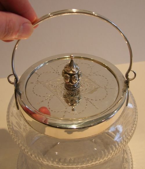 fig 1. Antique English Waisted Biscuit Barrel / Box c.1880