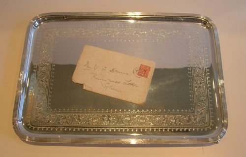 Elegant Victorian Silver Plated Tray C.1860 by Benetfink, London
