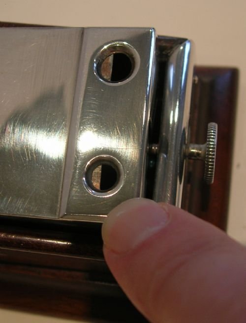 fig 1. Antique English Mahogany and Sterling Silver Cigar Cutter - 1905
